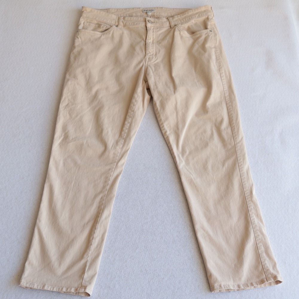 Peter Millar Signature Sateen Classic Fit Pants Tan Khaki 38x30 ME0B40FB